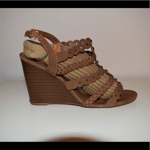 Brown wedge heels
